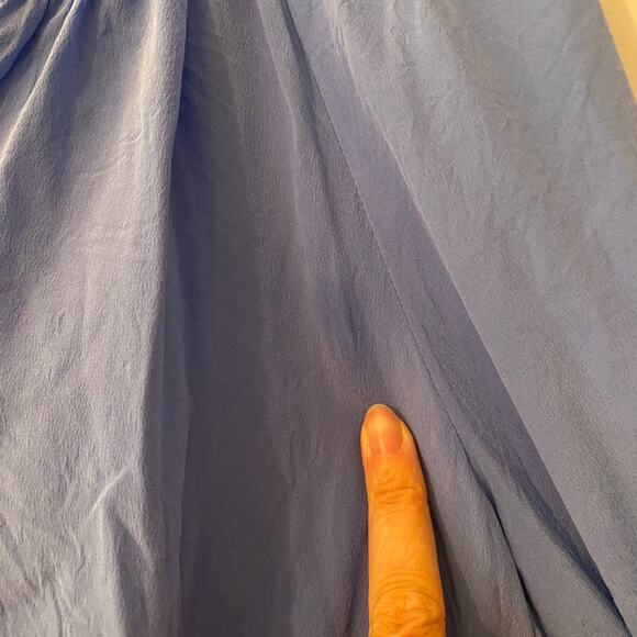 Lilly Pulitzer Blue Elsa 100% Silk Peasant Blouse Minimalist Women's size XL - Picture 10 of 10